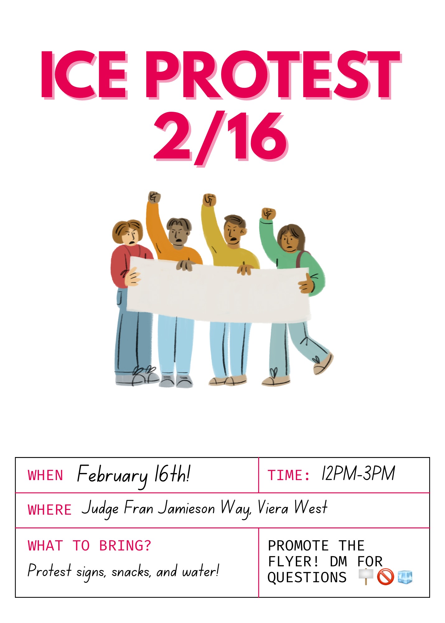 Brevard Students ICE Protest, Monday 2/16/2026 12pm-3pm, School Board Offices, 2700 Judge Fran Jamieson Way, Viera